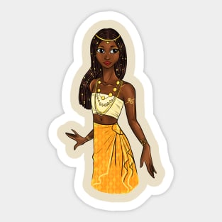 Black is Beautiful - Cape Verde African Melanin Girl in traditional outfit Sticker